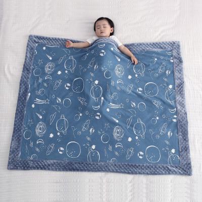 China 100% Cotton Sustainable Breathable Interlock Newborn Baby Blanket Baby Blanket for sale