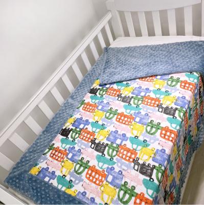 China Cute Cartoon Cars Small Baby Blanket 100% Cotton Interlock Viable Unsex Baby Blanket for sale