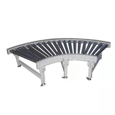 China Workshop ODM OEM Curved Roller Conveyor 90 Degree 180 Degree Rotating Roller Conveyor for sale