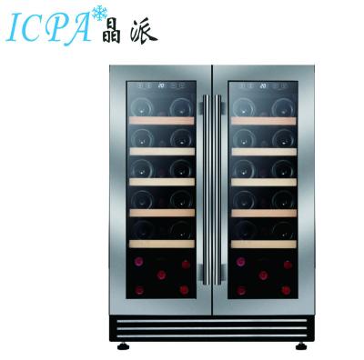 China 2019 Selling Car 40 Bottle Side By Side Door Compressor Cooling Built-in Wine Fridge Cooler for sale