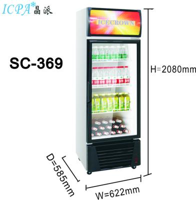 China COMPRESSOR 2020 hot selling premium cost-effective products 369 liter compressor beverage beverage display case fridge refrigerator for sale