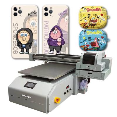 China Funsun 6090 Digital UV Printer UV Glass Phone Case Price Machine Printing With Dual DX8 Printing Heads for sale