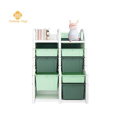 China Wholesale Safe Toy Box Storage Shelf Shelves Plastic Toys 	Kids Toy Cabinet for sale