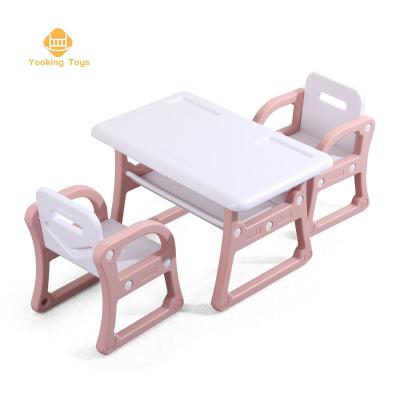 China Foldable Baby Children Tables Pink Blue Children Environmental Protection Material Study Table for sale