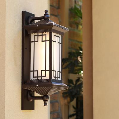 China Outdoor Waterproof Chinese Outdoor Corridor Outdoor Waterproof Chinese Corridor Wall Lamp Garden Villa Door Lamp Retro Terrace Tempered Glass Courtyard External Wall Lamp for sale