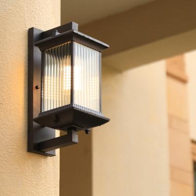 China New Chinese Style Tempered Glass LED Wall Lamp Corridor Corridor Balcony Wall Lamp Waterproof Outdoor Creative Outdoor Garden Door Lamp for sale