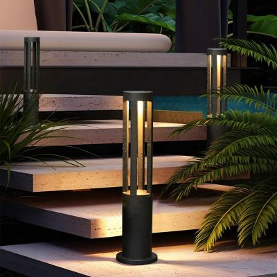 China Suppliers Wholesale Modern Solar Silicon Outdoor Garden LED Lawn Light Waterproof Garden Landscape Body Lamp Black White Item for sale