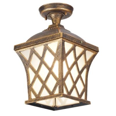 China Indoor and outdoor use Hang Vintage Lampwaterproof antique European style outdoor look like wood pendant aluminumlight for sale