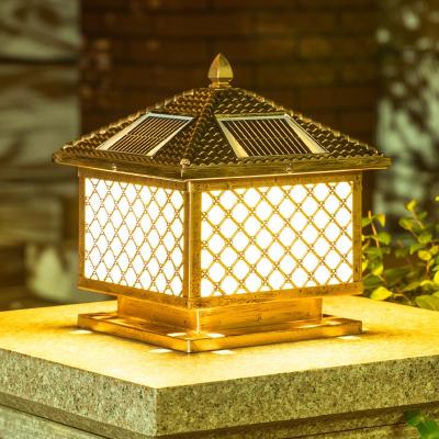 China Aluminum Solar Led Garden Pillar Light Waterproof Decoration And Lighting All In One Solar Powered Outdoor Luminous White Automatic Lamp Body for sale