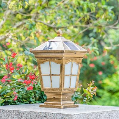 China Aluminum Solar Led Garden Pillar Light Waterproof Decoration And Lighting All In One Solar Powered Outdoor Luminous White Automatic Lamp Body for sale