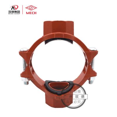 China Mike Groove Fittings Orange Industrial Factory Ductile Iron Fire Fighting Mechanical Cross Grooved Pipe Fitting Free Sample Outlet for sale