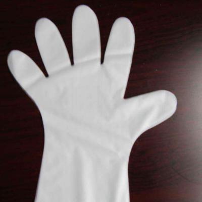 China Clean Clear Elastomer Food Grade Safety PLA Gloves Plastic Strip Plastic Gloves for sale