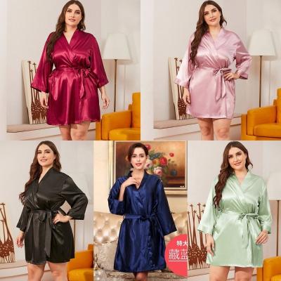 China QUICK DRY ladies plus size pajamas home use luxury silk pajamas set sweetheartwedding robe women satin sleepwear night allure bridesmaids for sale