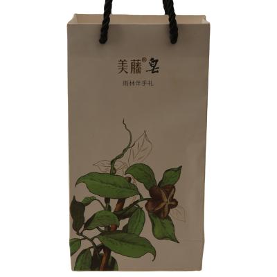 China Recycled Materials Eco Friendly Cardboard Custom Size Recyclable Newest Design Embossing Gold Foil Stamping Small Custom Paper Bags With Handles for sale