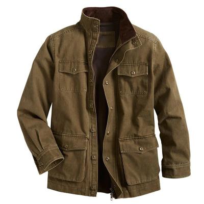 China 2021 Waterproof Frontier Men's Jacket New Long Sleeve Button Zipper Coat for sale