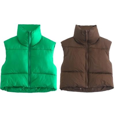 China 2022 Breathable Women Crop Winter Coats Stripper Bubble Vest Girls Coats Jackets Fall Fashion Clothes Plus Size Ladies Down Coats Jackets for sale