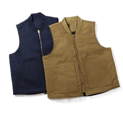 China Breathable High Quality Stand Collar Vest Men's Vest Lined Machine Washable Warm-preserving Vest for sale