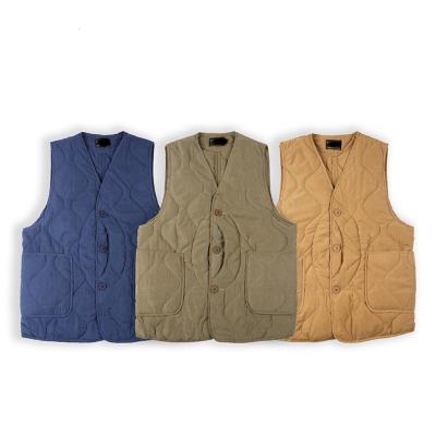 China Breathable Thickened Vest Polyester Winter Warm Men Padded Bodywarmer Mens Polyester Cotton Quilted Vest Waistcoat for sale