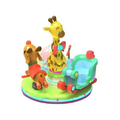 China 3 Players DNB Coin Operated Carousel Kiddie Ride Carousel Merry Go Round Happy Deer Kids Carousel for sale