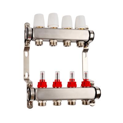 China Modern High Quality HVAC Under Floor Heating Manifold Flow Meter Stainless Steel Manifolds for sale