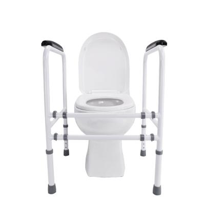 China Adjustable Free Standing Disabled Tool Toilet Steel Handrail For Elderly People for sale