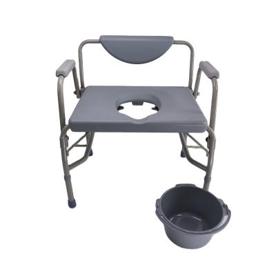 China Anti Slip Shower Commode Elder Extra Height Steel Chair With Bedpan for sale