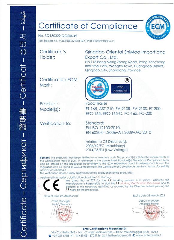 CE - Qingdao Oriental Shimao Import And Export Co., Ltd.