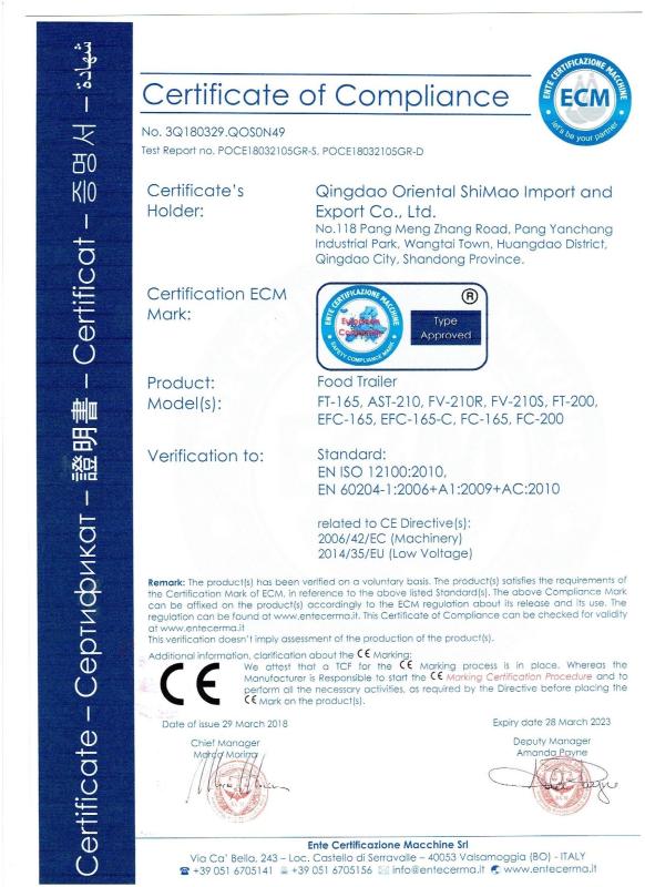 CE - Qingdao Oriental Shimao Import And Export Co., Ltd.