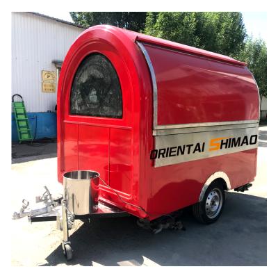 China Round Electric Food Cart Vegetable Processing Factory Hot Dog Food Trailer Motorcycle Food Cart for sale