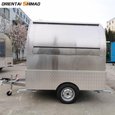 China Vegetable processing factory new design mobile round stainless steel food trailer for sale for sale