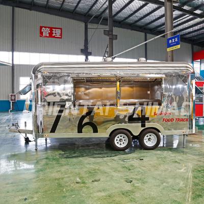 China Vegetable Processing Plant Fried Chicken Staninless Steel Food Trailer Customized Mobile Food Cart Airstream Food Trailer for sale