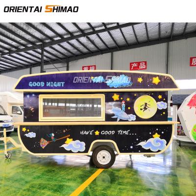 China Mobile churros snack van camper vegetable processing factory steel mult-function dining car vintage food trailer for sale