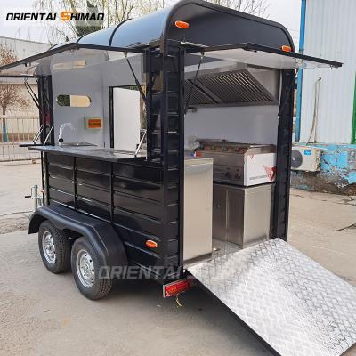 China Easy Operate Outdoor Speedy Movable Donut Cart Mini Food Truck Kiosk Horse Box Food Trailers for sale