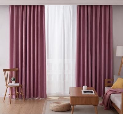 China Factory Supply Ready Blackout Running Dimout Polyester Cotton Fabric Window Curtains for sale