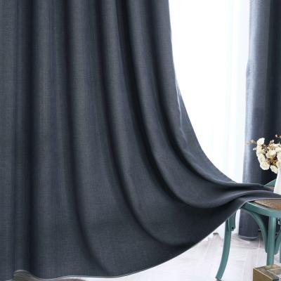 China Blackout Shaoxing Factory Supply Luxury Window Curtain Linen Fabric for sale