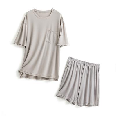 China Der Sleepwear der Männer der Seiden-XXL strickte 114cm Kasten-blauen Nachtanzug Loungewear-Sommer zu verkaufen