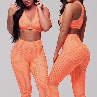 China Ribbed Sportswear Gym Yoga Clothes Seamless Workout Leggings For Women for sale