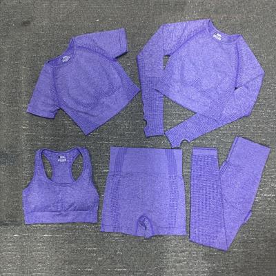 China Nylon Polyester Spandex Cropped Long Sleeve Workout Top Gym Wear Ribbed Sportswear for sale