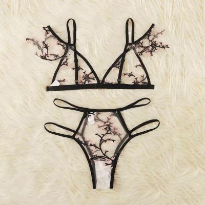 China Breathable antibakterielle sexy transparente Polyamid-Blumen-Spitze Bralette der Spitze-82 zu verkaufen