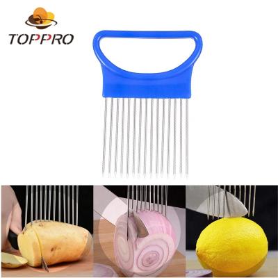 China Vegetable Slicer Stainless Steel Onion Holder Slicer Cutter Kitchen Tool Instrument Cutting Fork for sale