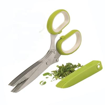 China 5 High Quality Home Multifunctional Professional Stainless Steel Blade Kitchen Scissors Laser Kitchen Herb Scissors for sale