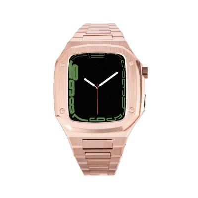 China Luxury Used Rose Gold Stainless Steel Apple Watch Case For Iwatch Series 7 Case for sale