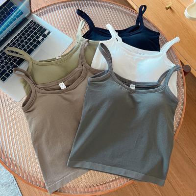 China New Style Women Tank Top Seamless Underwear Crop Top Elastic Solid Colors Comfortable Bra for sale