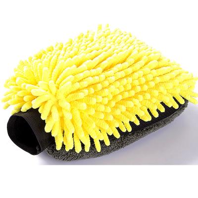 China 2019 Machine Washable New Double Sided Water Proof Car Wash Glove Microfiber Car Polishing Glove for sale