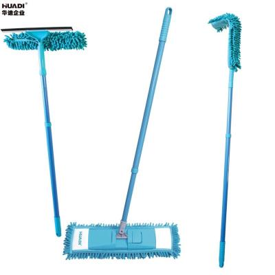 China Sustainable Microfiber Mop, Duster, Window Cleaner Set With 1piece Telescopic Pole 120cm for sale