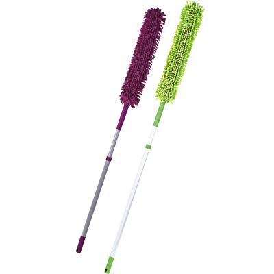 China Convenient use or with telescopic handle to reach high double sided stretch microfiber duster with super long handle reach 170cm for sale