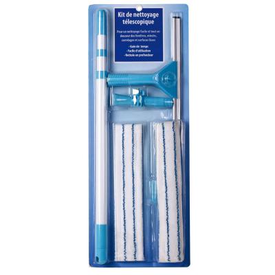 China Microfiber Window Cleaner Sustainable Set Rubber Window Squeegee Double Sided for sale