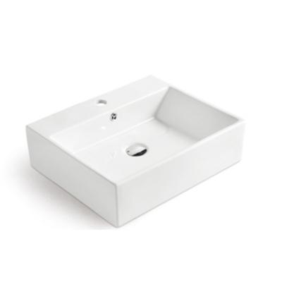 China Shampoo Sinks Luxury Ceramic Table Top Washbasin Small Square Bathroom Sink UPC for sale