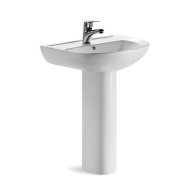 China MT-7078A factory production modern simple oval hole decor pedestal washbasin sanitary ceramic sink with low price for sale