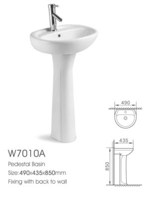 China Modern High Quality Factory Directly Supply MT-7010A White Ceramic Art Pedestal Basin Bathroom for sale